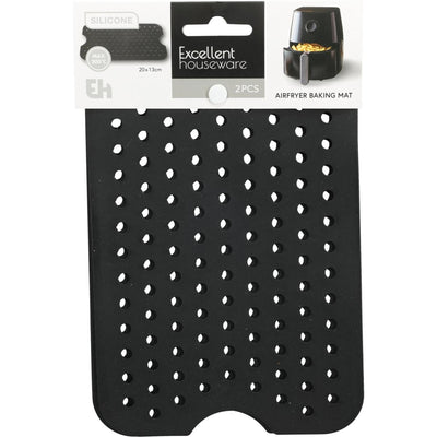 Excellent houseware airfryer mat siliconen 21x13cm zwart