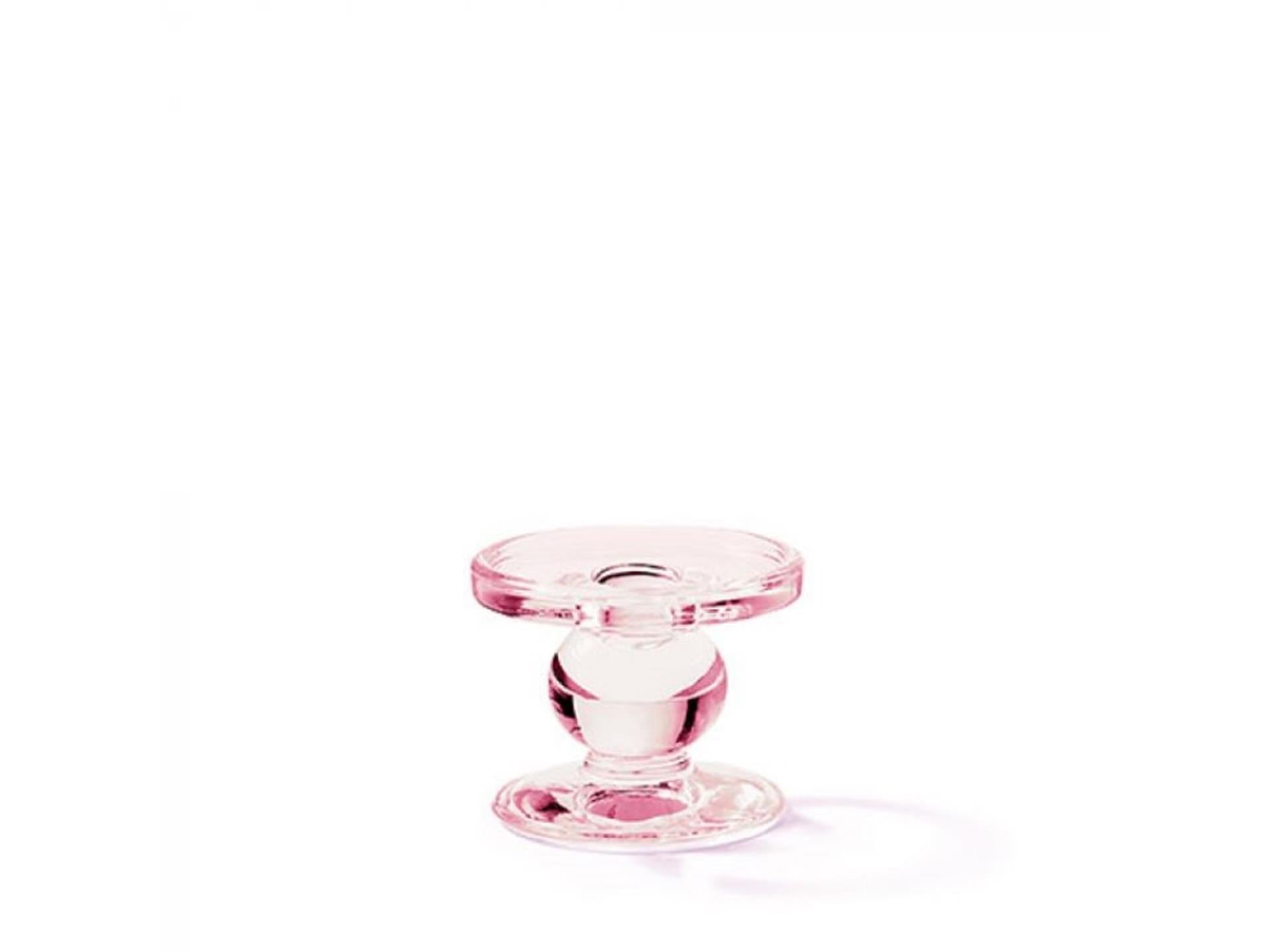 Ambiente kaarshouder glas rose ø9xh7cm
