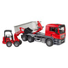 Bruder , miniatuurauto van de man tgs vrachtwagen met container, rood