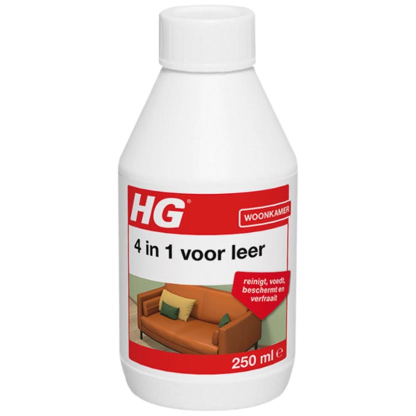 Hg 4 in 1 voor leer - 250ml - beschermt, voedt en reinigt