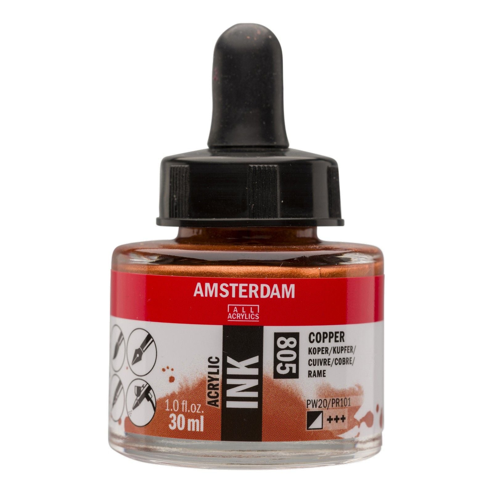 Amsterdam all acrylics amsterdam • acrylinkt fles 30 ml koper 805