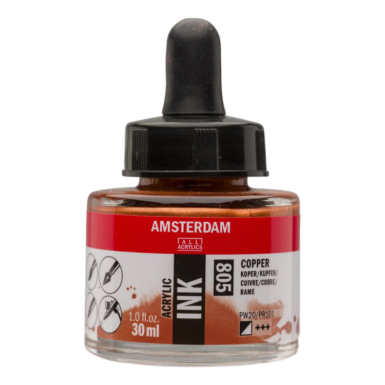 Amsterdam all acrylics amsterdam • acrylinkt fles 30 ml koper 805