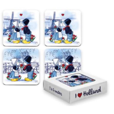 Onderzetters kussend paar 6 stuks