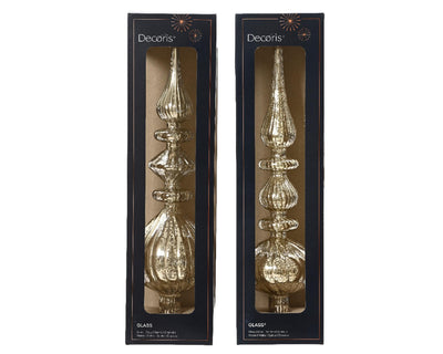 Decoris piek antique glas zilver h35cm