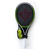 Tennisracket met hoes en 2 ballen - groen