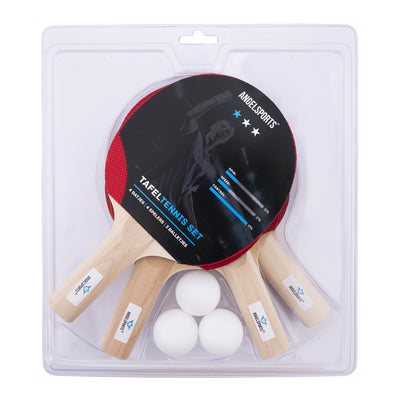 Engelhart tafeltennisset 4x 1-ster bat + 3 ballen