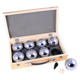 Engelhart metalen jeu de boules - 8 ballen in houten kist - luxe set - pétanque - boules - metalen ballen - geschikt voor elke jeu de boules baan - longfield - afbeelding 2