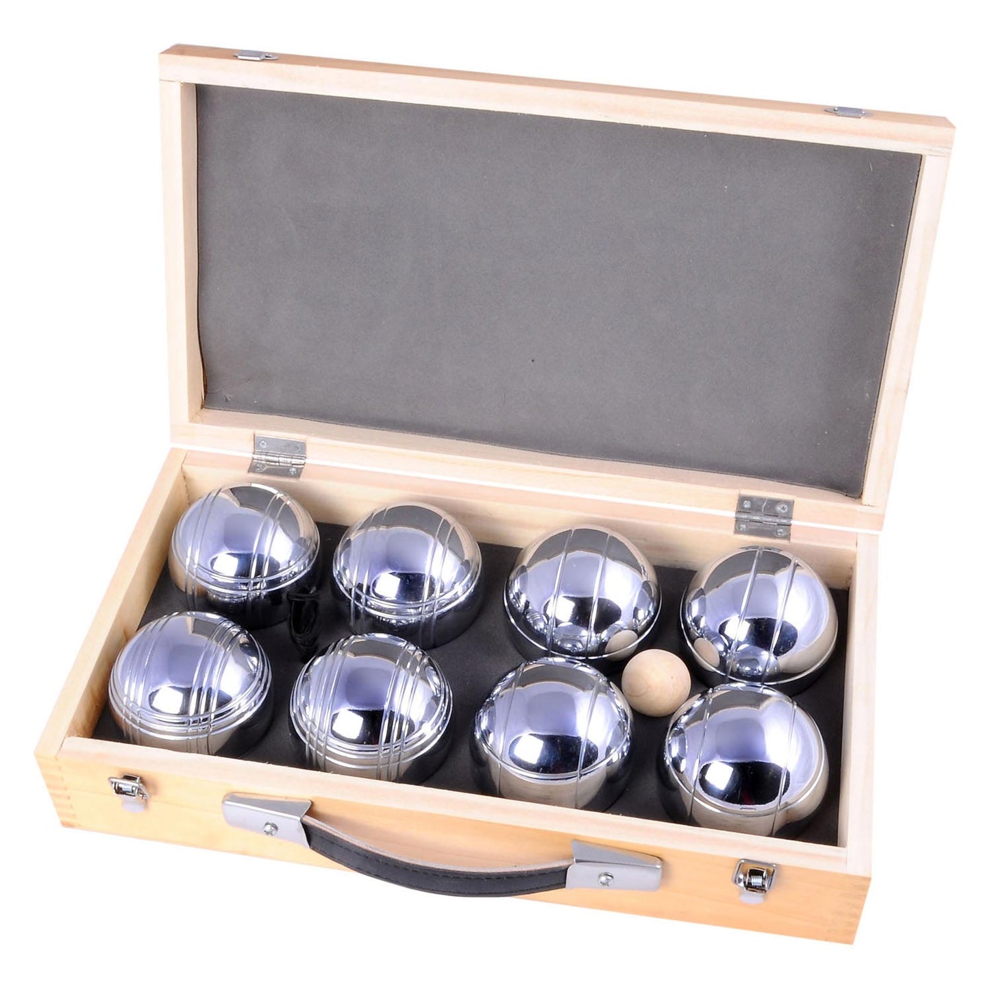 Jeu de boules 8 metalen ballen in kist