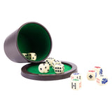 Longfield pokerbeker met deksel – inclusief 2 sets dobbelstenen (16 mm) – dobbelset – klassiek dobbelspel familiespel – engelhart - afbeelding 3