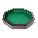 Longfield pitjesbak 8-hoekig - houten speelbak - ingelegd groen vilt - krijtborden voor score - 38,5 x 38,8 cm - engelhart - afbeelding 1