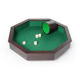 Longfield pitjesbak 8-hoekig - houten speelbak - ingelegd groen vilt - krijtborden voor score - 38,5 x 38,8 cm - engelhart - afbeelding 2