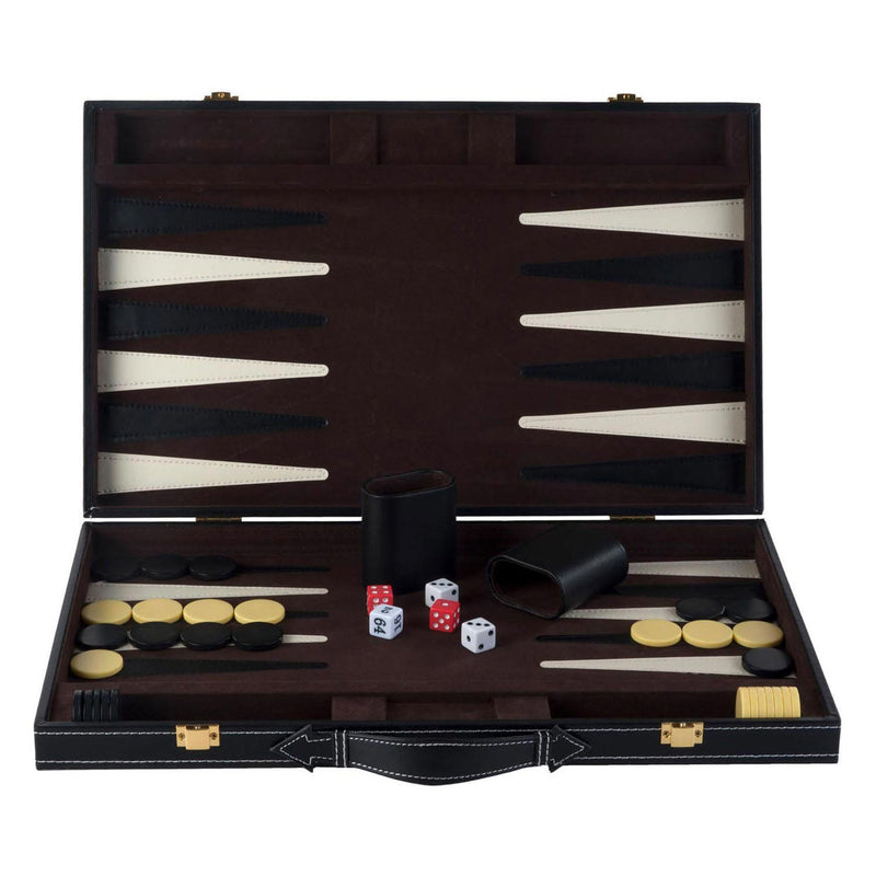 Backgammon 18 bruin en ivoor klassiek bordspel