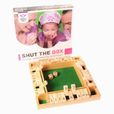 Shut the box (4 spelers) 29x29x3,5cm - rubberhout - afbeelding 2