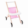 Houten poppenwandelwagen roze