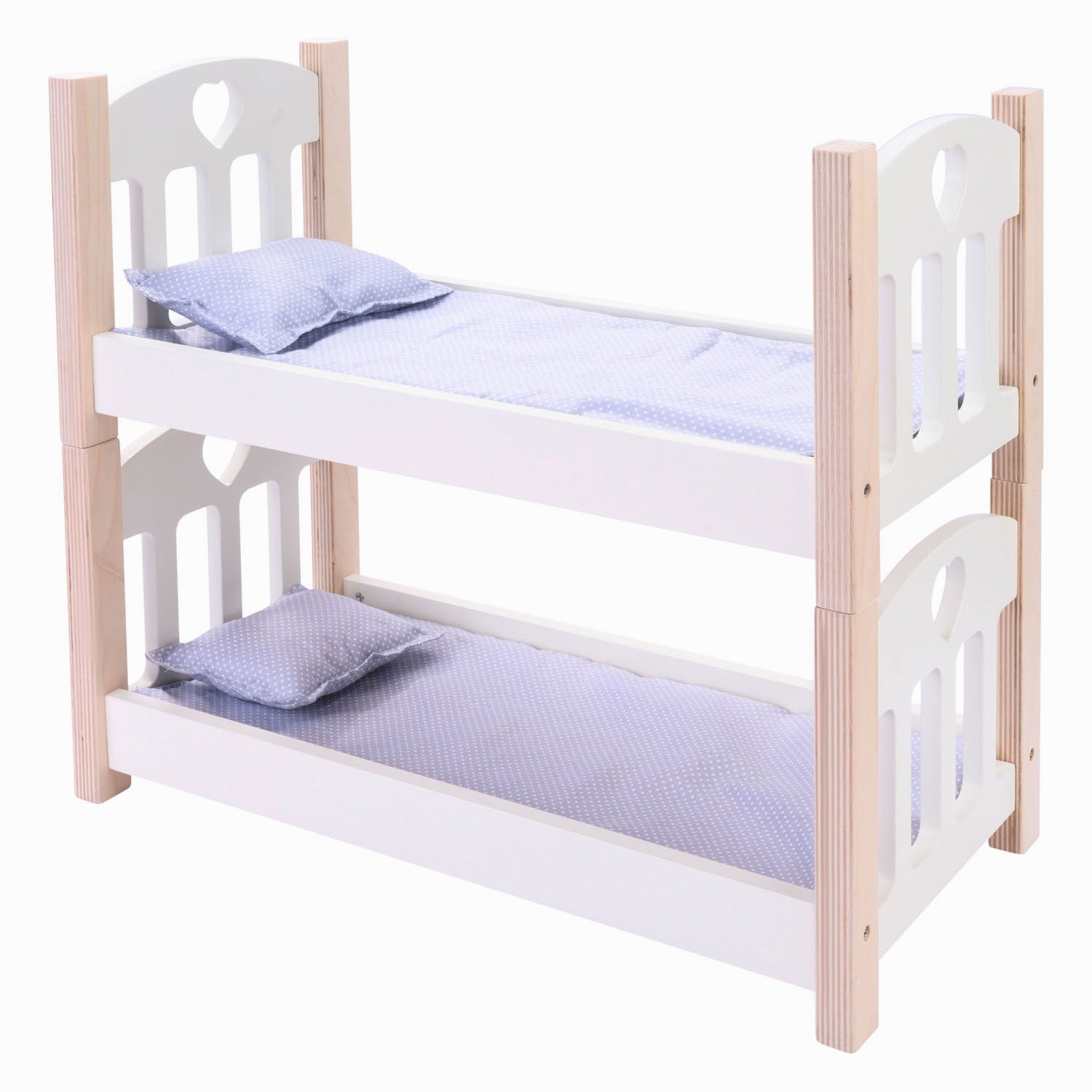 Poppen stapelbed grijs wit