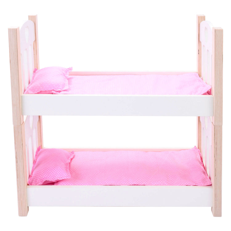 Poppen stapelbed roze wit