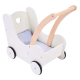 Houten poppenloopwagen grijs wit - afbeelding 3