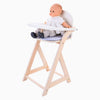 Longfield poppenstoel grijs wit – houten poppenkinderstoel met kussentje – poppenstoel voor rollenspel – geschikt voor alle poppen – engelhart