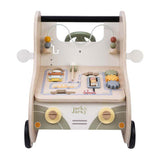 Jack jacky houten loopwagen met educatieve activiteiten – multi functional car – activiteiten loopwagen – walker speelgoed – motoriek cognitieve ontwikkeling – educatief houten speelgoed – jack jacky - afbeelding 2