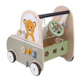 Jack jacky houten loopwagen met educatieve activiteiten – multi functional car – activiteiten loopwagen – walker speelgoed – motoriek cognitieve ontwikkeling – educatief houten speelgoed – jack jacky - afbeelding 3