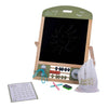 Jack jacky tafel schoolbord whiteboard – multifunctioneel 2-in-1 educatief speelbord – krijt- en magnetisch bord – leerbord met klok telraam – motoriek leren oefenen – inclusief accessoires – engelhart