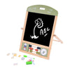 Jack jacky tafel schoolbord whiteboard – multifunctioneel 2-in-1 educatief speelbord – krijt- en magnetisch bord – leerbord met klok telraam – motoriek leren oefenen – inclusief accessoires – engelhart