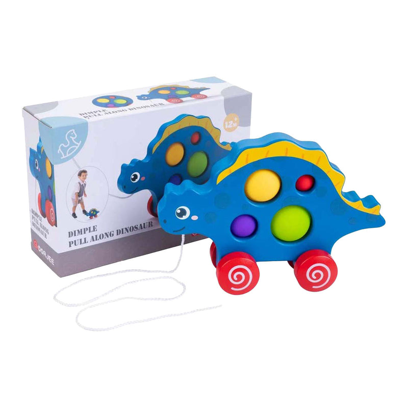 Houten trekfiguur dino