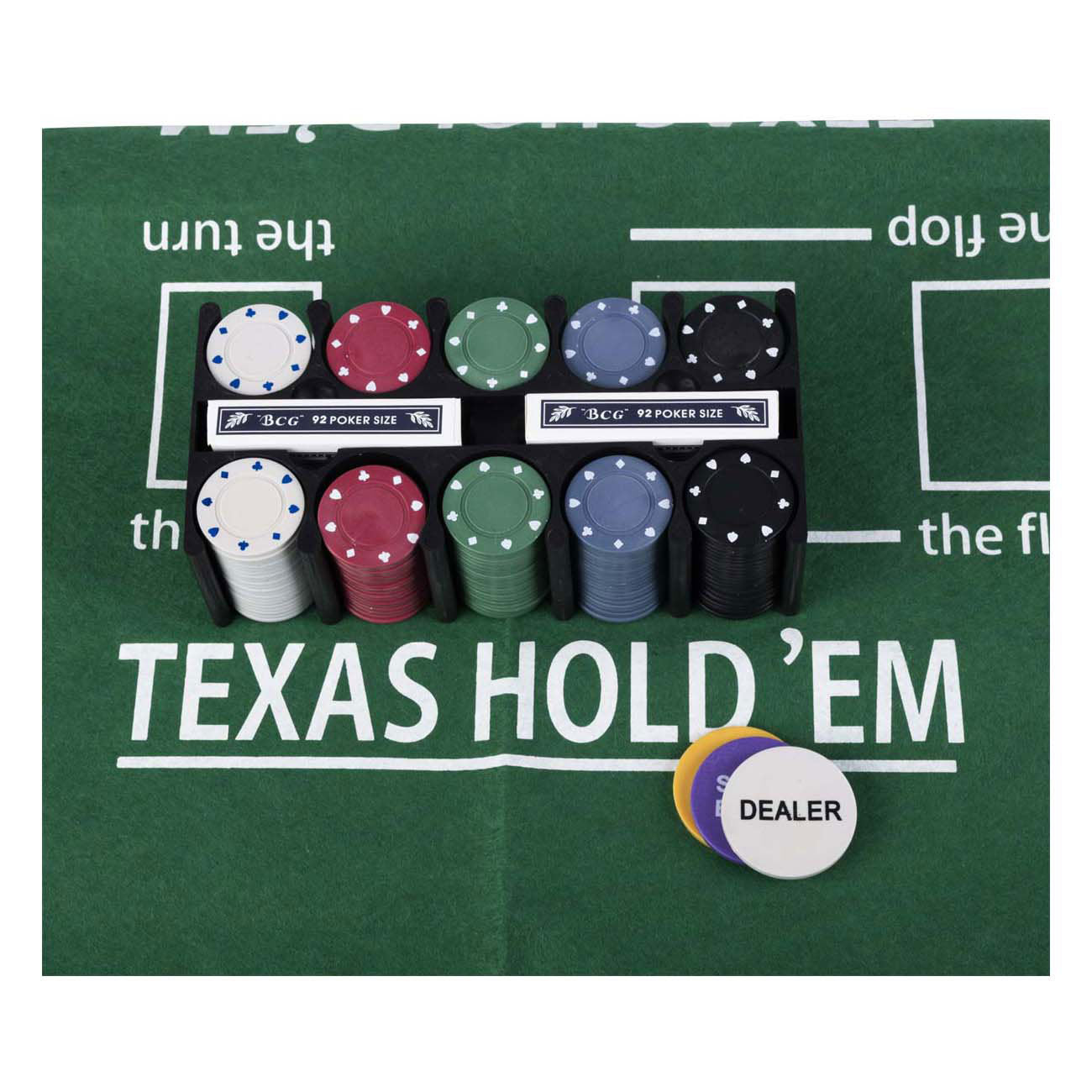 Engelhart pokerset met kaarten, kleed en 200 chips (4 gram) in doos