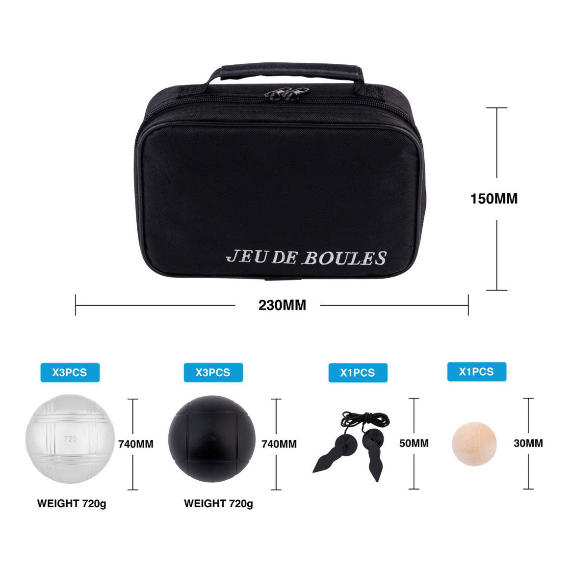 Engelhart jeu de boules set in tas
