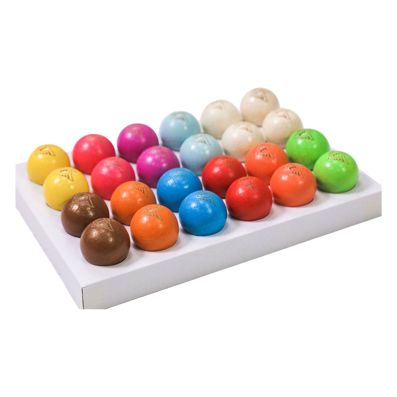 Engelhart jeu de boules buts 24 houten ballen - 30mm