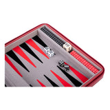 Backgammon reisspel met rits - rood - afbeelding 3