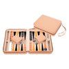 Engelhart backgammon reisspel met rits - beige