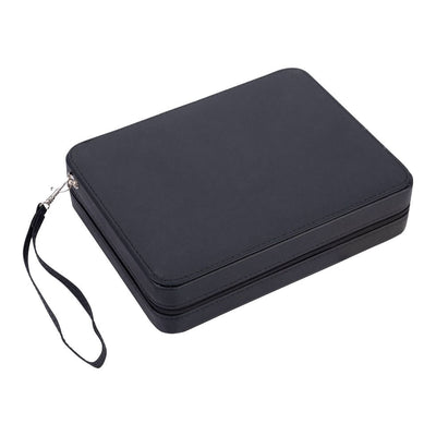 Backgammon reisspel met rits - zwart