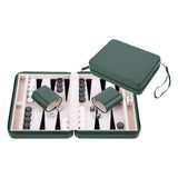 Backgammon reisspel met rits - groen - afbeelding 1