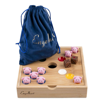 Bamboe pig hole spel met siliconen varkentjes