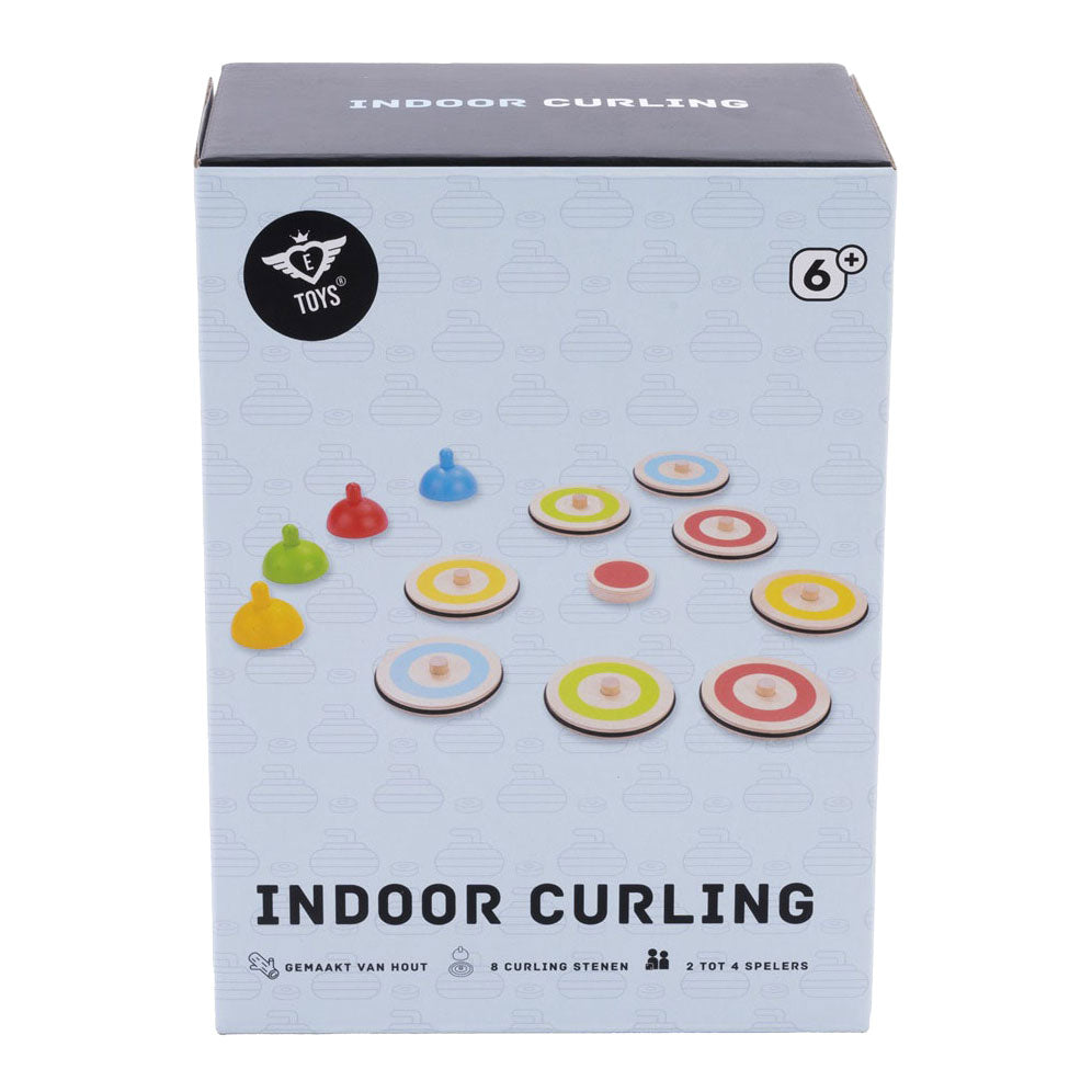 Houten indoor curling spel - 2 tot 4 spelers