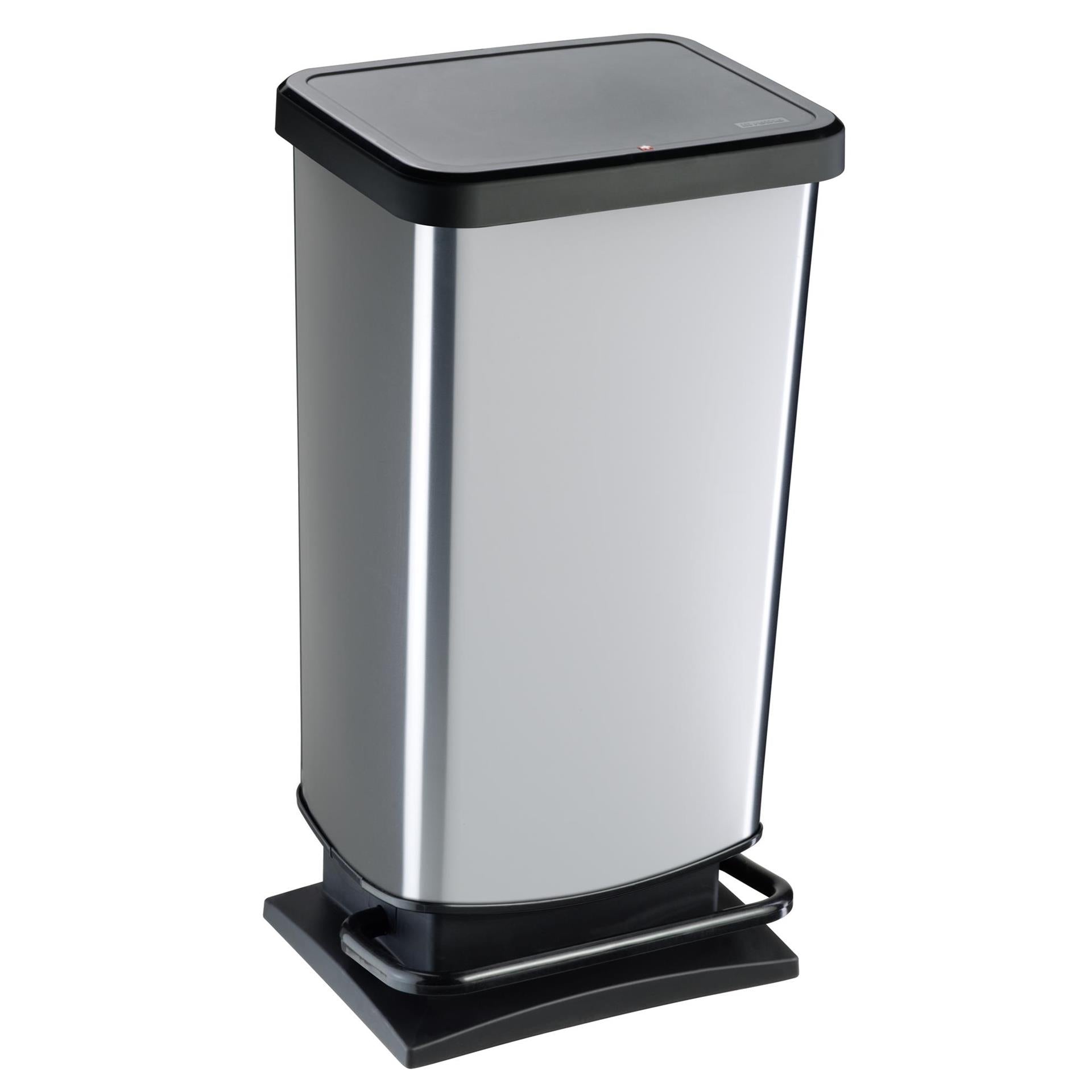 Rotho paso pedaalemmer 40l zilver metallic