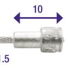 Rem binnenkabel Elvedes 2000mm RVS ø1,5mm V-nippel (100 stuks)