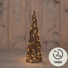 Anna's collection verlichte kegel 60led classicwarm 40cm werkt op 3xaa batterijen met 6uur timer