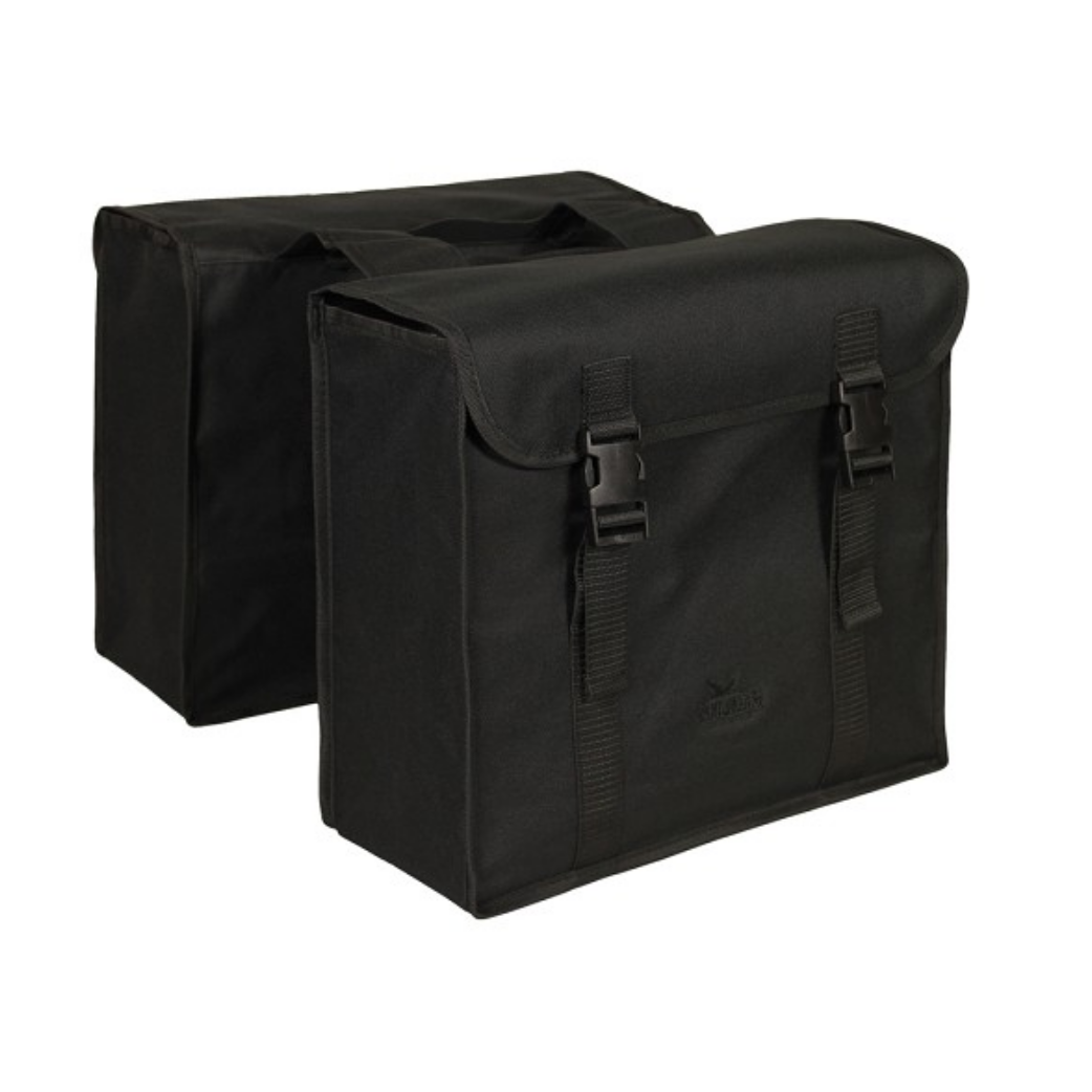 Greenlands Tas dubbel zwart-zwart. afmeting 37x34x14cm.totaal inhoud 40L