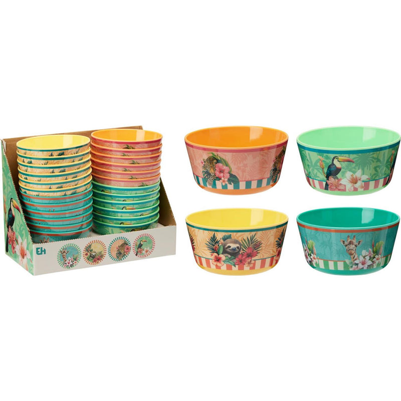 Excellent houseware schaal melamine ø14xh7cm tropisch