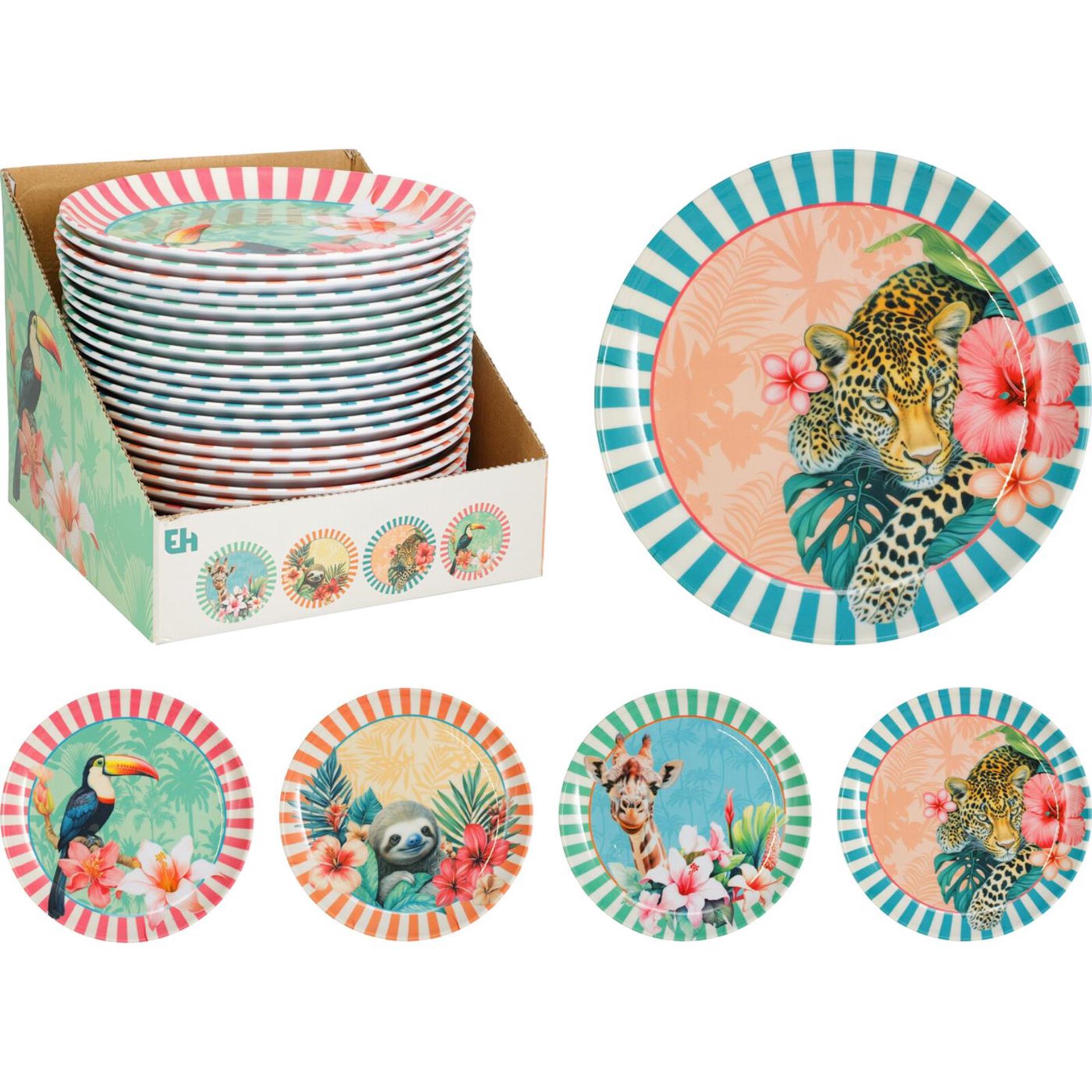 Excellent houseware bord plat melamine ø20cm tropisch