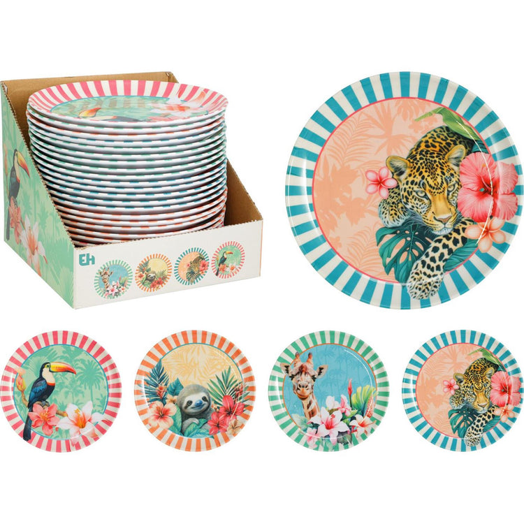 Excellent houseware bord plat melamine ø20cm tropisch