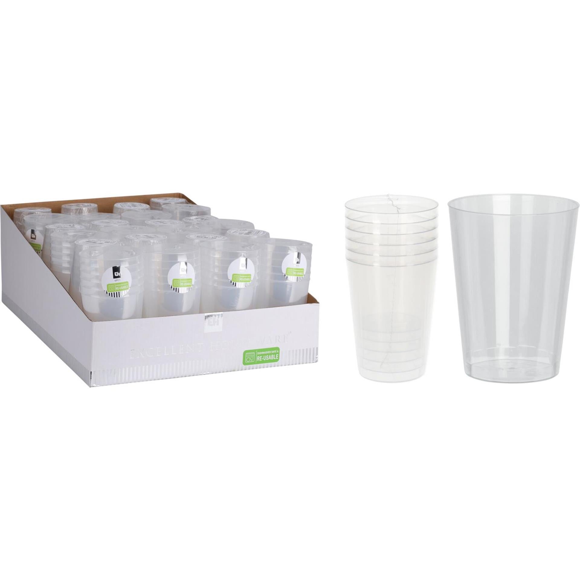 Excellent houseware drinkglas kunststof 280ml set van 6