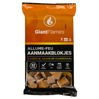 Giant flames bruine aanmaakblokjes fsc a 32 st | 3 stuks