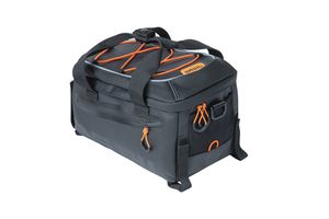 Basil Miles Bagagedragertas - sportieve fietstas voor heren en dames - zwart oranje - waterdicht - 7 liter