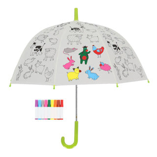 Esschert design kleur je eigen paraplu - boerderijdieren