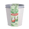 Overige merken kweekset emmer bio tomaten en sla 17cm metaal | 8 stuks
