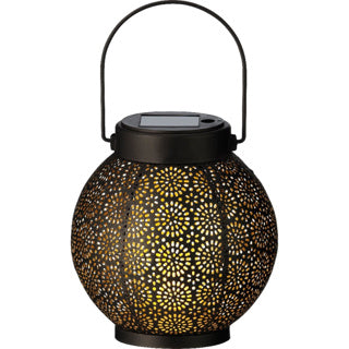 Kaemingk solar lantaarn metaal zwart goud 14 cm doorsnee | 2 stuks