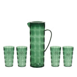 Schenkkan met 4 drinkglazen kunststof groen set van 5 - afbeelding 2